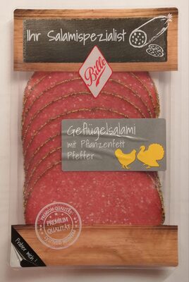 Geflügesalami mit Pflanzenfett - Pfeffer
