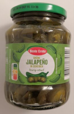 Grüne Jalapeño in Scheiben, feurig-scharf